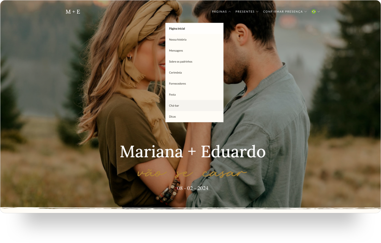 Páginas do site de casamento iCasei.png