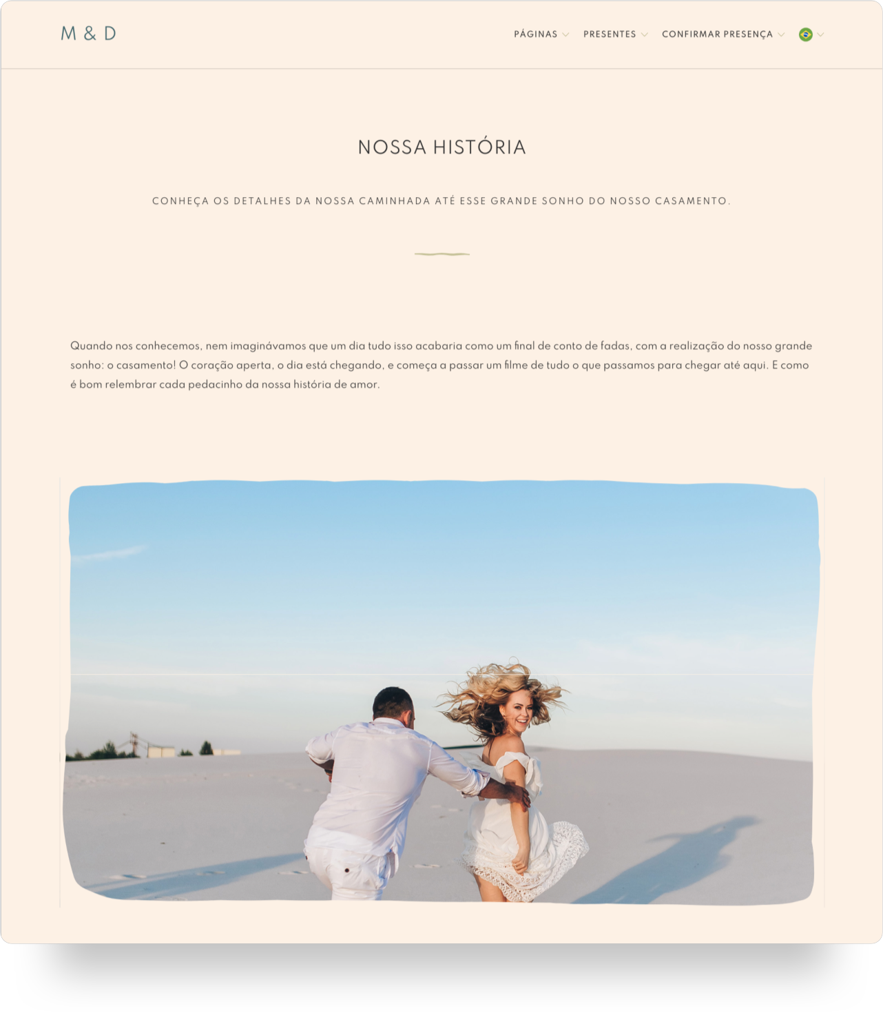 Página sobre a história do casal no site de casamento iCasei.png