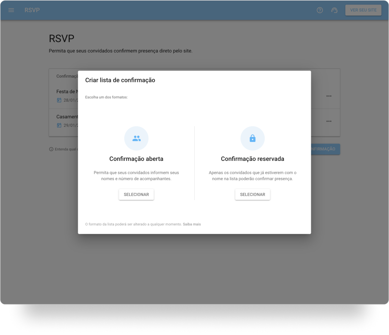 Como usar a confirmação de presença do iCasei