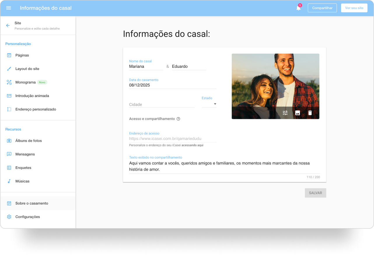 Informações do casal