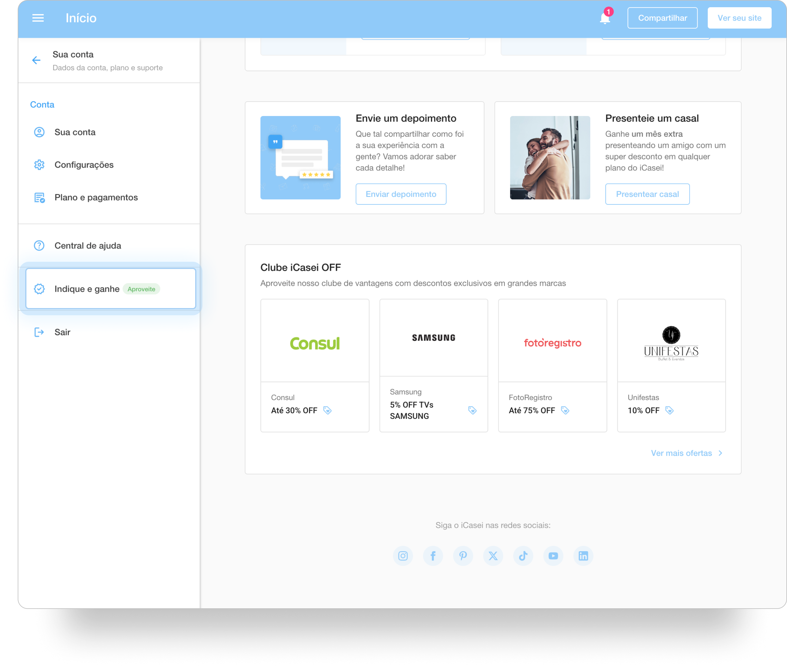 Como indicar casais e ganhar desconto no iCasei