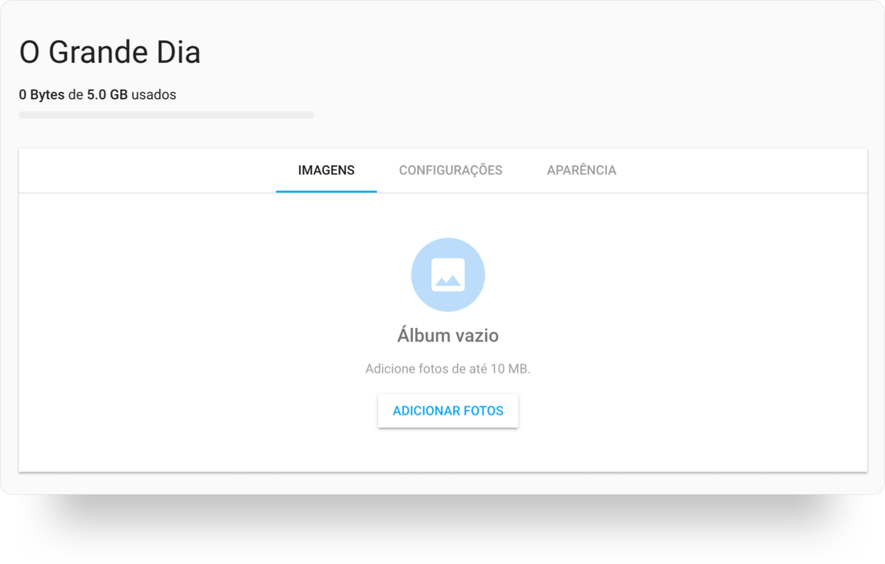 Tela álbum de fotos vazio