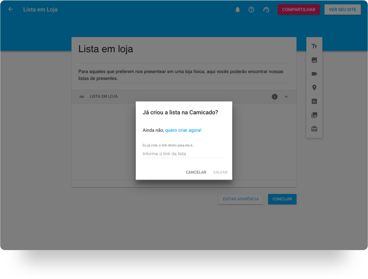 Adicionar lista em loja física no site de casamento.png